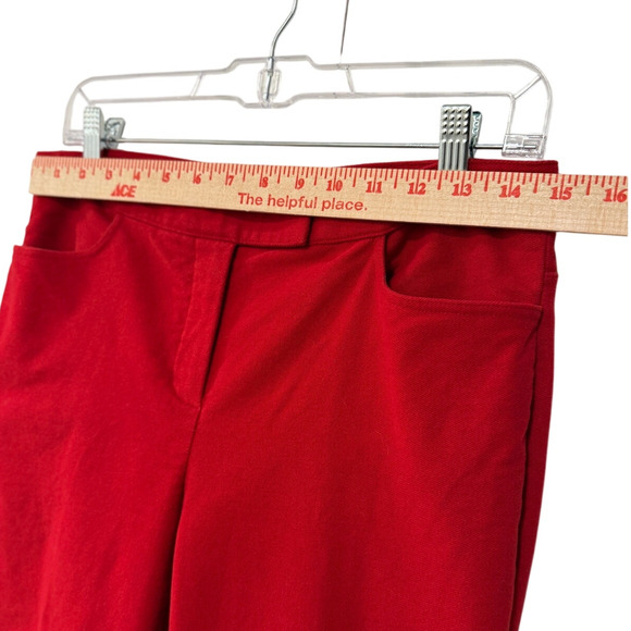 Theory 4 High Rise $298. Moleskin Twill Trousers Cotton Pants Cropped Red - Picture 6 of 10